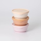 Set 3 boluri cu capac hrana bebelusi miniware, 100% din materiale naturale biodegradabile, cotton candy+toffee+vanilla