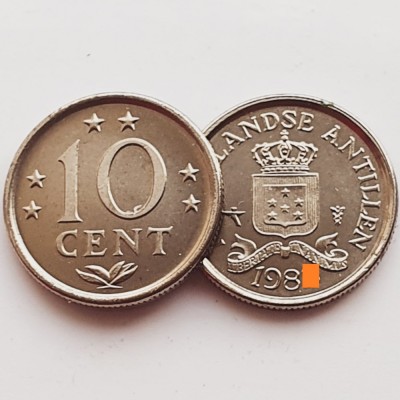 3248 Antilele Olandeze 10 Cents 1984 km 10 aUnc-UNC foto