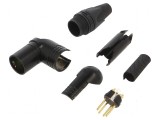 Conector XLR tată 4 pini unghi 90&deg;