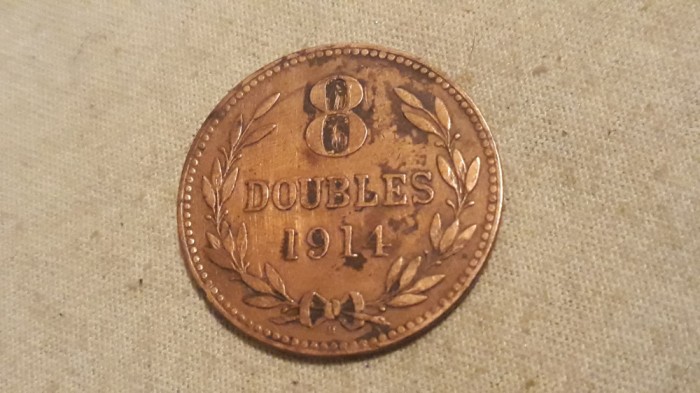 Guernesey - 8 dubles 1914.