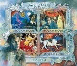 MOZAMBIC 2013 - Picturi, Marc Chagall / set complet MNH - colita+bloc ( 2 imagini)