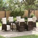 Cumpara ieftin Set de masă pentru grădină 7 pcs Maro Rattan poli