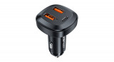 &Icirc;ncărcător auto Acefast B9, 66W, 2x USB + USB-C (negru)