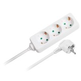 Prelungitor Rebel cu 3 prize, 1,5 m, 3x1,0 mm&sup2;, 2300W, alb