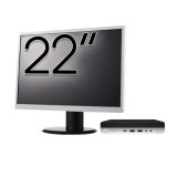 Pachet PC Second Hand HP ProDesk 600 G4 Mini, Intel Core i5-8500T 2.10 - 3.50GHz, 8GB DDR4, 256GB SSD + Monitor 22 Inch NewTechnology Media