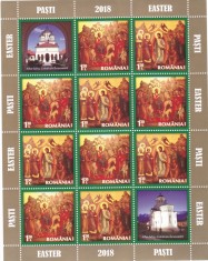PASTI 2018 , LP 2184a,MINICOALA DE 10 TIMBRE + 2 VINIETE - MNH,ROMANIA.