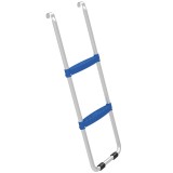 SPORTNOW Scară pentru trambulină 2 trepte late cu c&acirc;rlig universal, cadru din oțel galvanizat, capacitate 150 kg, 97x32x7 cm, Albastru | Aosom Romania