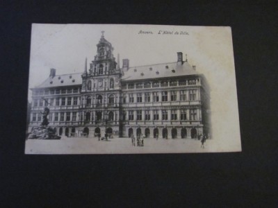 Carte Poștală Vintage Belgia - Anvers, Primăria (cel mai probabil din perioada 1900&amp;ndash;1940) foto
