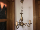 Candelabru,lustra,lampa de tavan franceza,din bronz masiv cu 3 brate