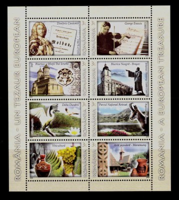 RO 2009 ,LP 1844a,&amp;quot;Romania-Un Tezaur European&amp;quot; , bloc/mcoala tip I ,MNH foto