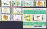 DB1 Fauna Marina Pasari Pesti Scoici 1979 Grenada Grenadines 8 v. + SS MNH, Nestampilat