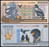 Zimbabwe 2008 - 1 trillion dollars, necirculata