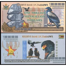 Zimbabwe 2008 - 1 trillion dollars, necirculata