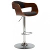 VidaXL Scaun de bar, gri, lemn curbat și material textil