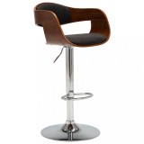vidaXL Scaun de bar, gri, lemn curbat și material textil