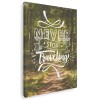 Tablou canvas mesaj motivational pentru a calatori, verde 1156 Tablou canvas pe panza CU RAMA 20x30 cm