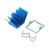 Radiator extrudat cu aripioare BGA albastru 19x19mm