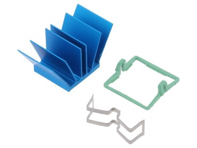 Radiator extrudat cu aripioare BGA albastru 19x19mm foto
