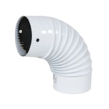 Cot cret evacuare fum, tabla emailata, 90 grade, 130 mm, alb lucios