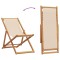 Scaune pliante 2 buc. Material textil bej si lemn masiv - 9