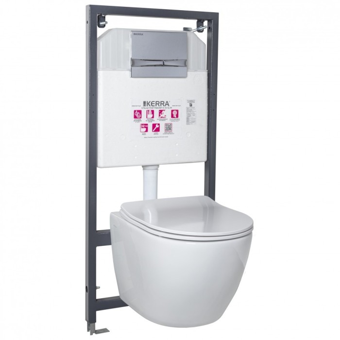 Set rezervor WC suspendat Delos Adriatic Chrome