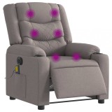 VidaXL Fotoliu electric de masaj rabatabil, gri taupe, textil