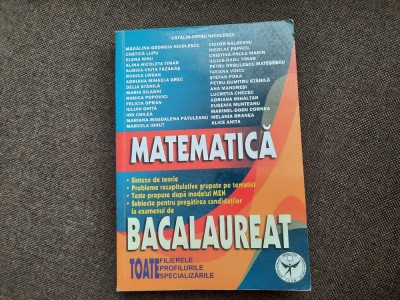 ANALIZA MATEMATICA - CATALIN PETRU NICOLESCU PROBLEME BACALAUREAT foto