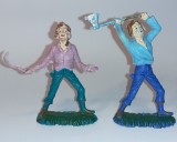 Figurine swoppet topor secera horror 7 cm vintage Nardi Italy pictate SET29 T4