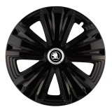 Set 4 capace roti pentru Skoda Nou Alb-Negru, model Glory Black, R15