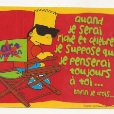 FA31-Carte Postala- FRANTA - The Simpson, Bart Simpson, circulata