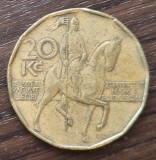 Moneda Republica Ceha - 20 Korun 1996 - An foarte rar