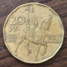 Moneda Republica Ceha - 20 Korun 1996 - An foarte rar