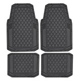 Covorase auto universale PVC negre CM-03 AMiO, set 4 bucati, antiderapante, pentru majoritatea modelelor de autoturisme, 68 x 43,55 cm fata, 34,5 x