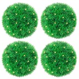 VidaXL Bile artificiale din lemn de cimiș cu lumini LED 4 buc Verde
