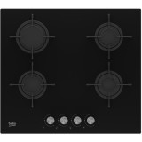 Plita incorporabila Beko HILG64220S, Gaz, 4 arzatoare, Sticla Neagra