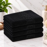 Cumpara ieftin Set 4 Prosoape Baie Lux Bumbac 100% Negru 550 GSM -50X90 Cm