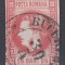 ROMANIA 1868 LP 24 REGELE CAROL I CU FAVORITI 18 BANI ROSU STAMPILAT BUCURESTI
