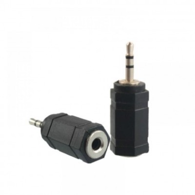 Adaptor Audio Jack 3,5 (mama) la Jack 2,5 (tata) DeTech-17129 Negru foto