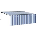 Cortina Retractabila Manual Albastru si antracit 400 &times; 300 cm