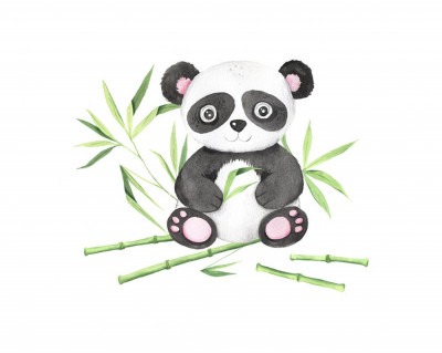 Sticker decorativ Urs Panda, Multicolor, 70 cm, 3652ST foto