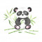 Sticker decorativ Urs Panda, Multicolor, 70 cm, 3652ST