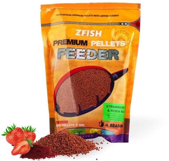 Pelete Zfish Mico Pellet, 2mm, Strawberry &amp; Robin Red, 700g