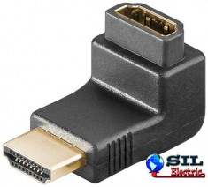 Adaptor HDMI tata -HDMI tata 90? culoare negru foto