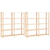 Etajere cu 5 rafturi, 2 buc, 170x38x170 cm, lemn de pin, 500 kg
