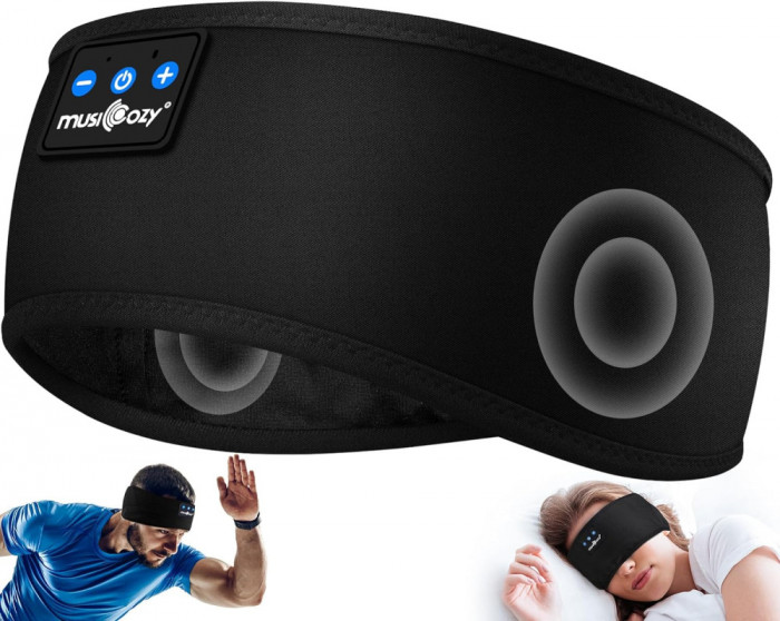 ICOZY Căști Sleep Bandă de căști Bluetooth Sport, Cap de bandă de muzică fără fi