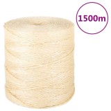 VidaXL Fr&acirc;nghie, 1500 m, sisal 100%, 2 mm