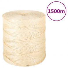 vidaXL Frânghie, 1500 m, sisal 100%, 2 mm