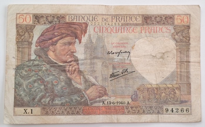 Franta, 50 Francs 1940