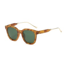 ochelari de soare cu protectie uv cu lentile polarizate 2050, metal si pc, leopard verde foto