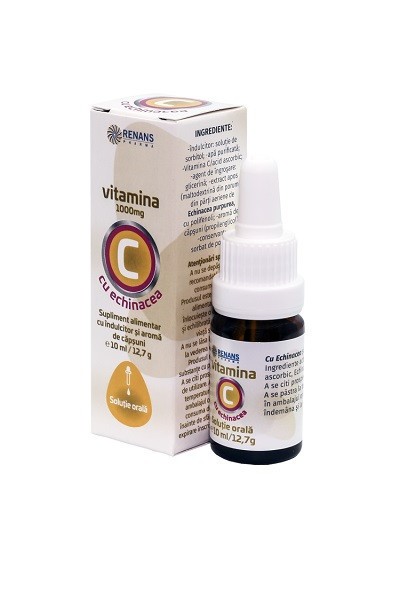 VITAMINA C 1000MG+ECHINACEA AROMA CAPSUNI SOL. 10ML